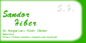 sandor hiber business card