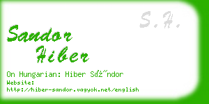 sandor hiber business card